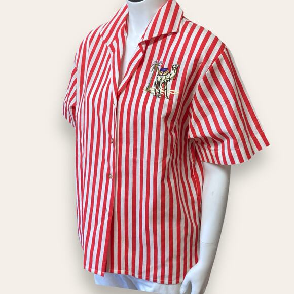 Candy Striped Red and White Button up Middlebrook Park size 6 - Picture 3 of 7